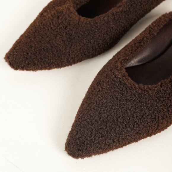 Tibi Nori Brown Short Faux Fur Slides - Picture 6 of 8